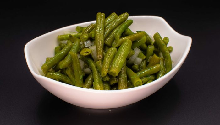 Grüner Bohnensalat vom Imbiss Fritz in Bielefeld: Knackige grüne Bohnen in einer würzigen Marinade – eine frische und leckere Beilage zu jedem Gericht.