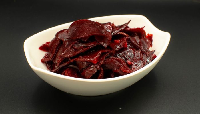 Rote-Bete-Salat vom Imbiss Fritz in Bielefeld: Frisch zubereiteter, aromatischer Rote-Bete-Salat – eine gesunde und leckere Beilage zu jedem Gericht.